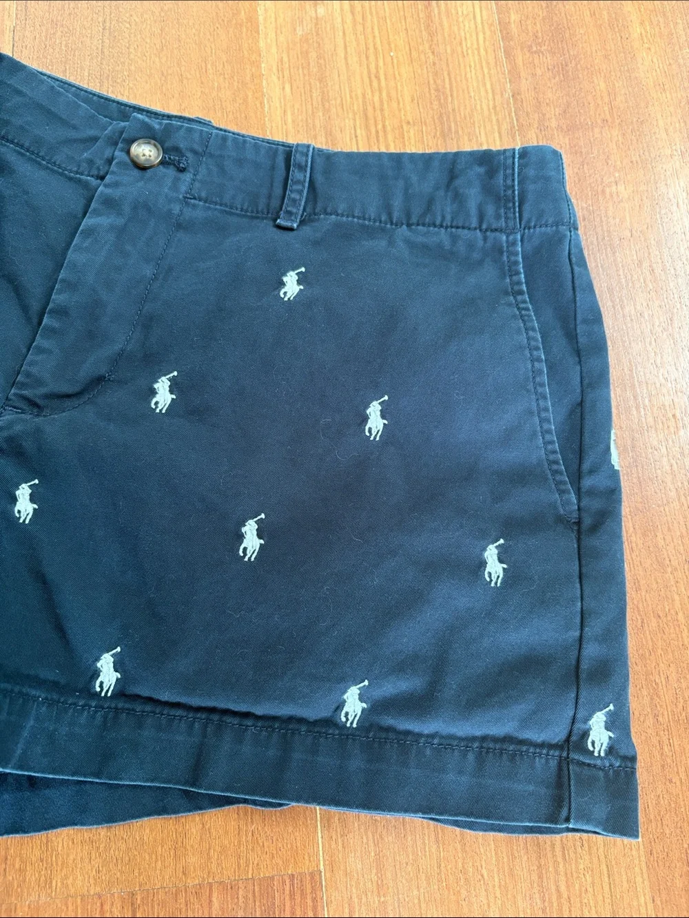 Ralph Lauren Small Navy Blue Polo Pony Embroidered Jean Shorts - Women's - Picture 2 of 7